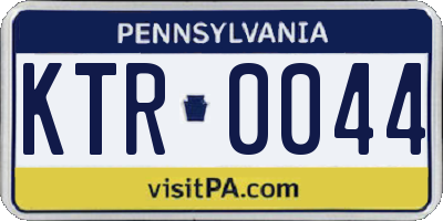 PA license plate KTR0044