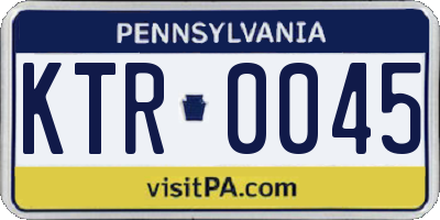 PA license plate KTR0045
