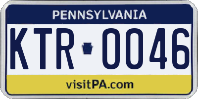 PA license plate KTR0046