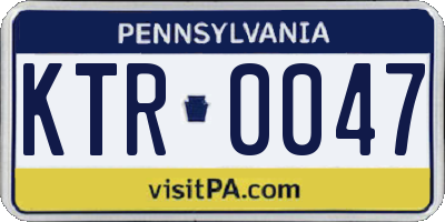 PA license plate KTR0047