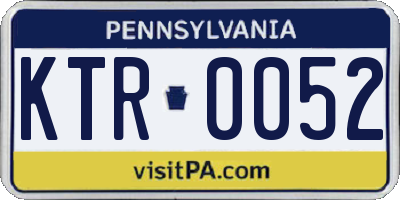 PA license plate KTR0052