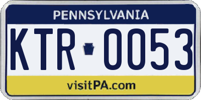 PA license plate KTR0053