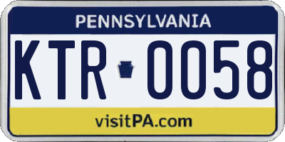 PA license plate KTR0058