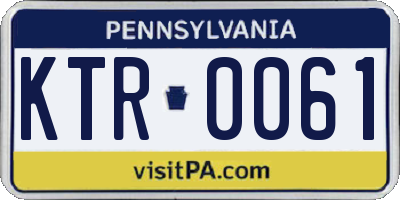 PA license plate KTR0061