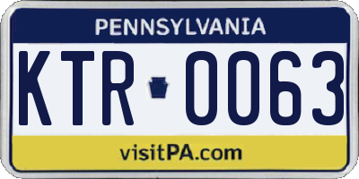 PA license plate KTR0063
