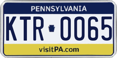 PA license plate KTR0065