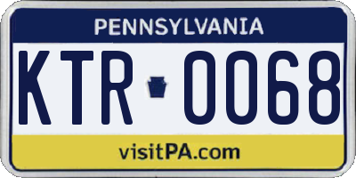 PA license plate KTR0068