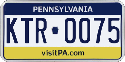 PA license plate KTR0075