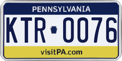PA license plate KTR0076