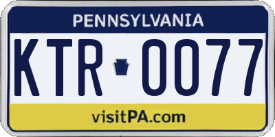 PA license plate KTR0077