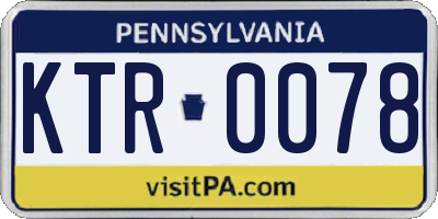 PA license plate KTR0078