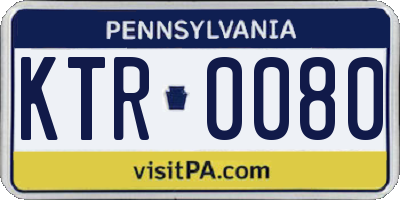 PA license plate KTR0080