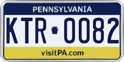 PA license plate KTR0082