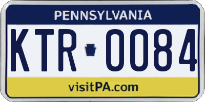 PA license plate KTR0084