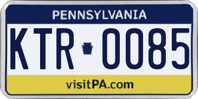 PA license plate KTR0085