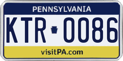 PA license plate KTR0086
