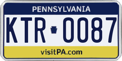 PA license plate KTR0087