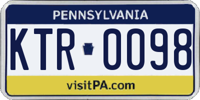PA license plate KTR0098