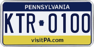 PA license plate KTR0100