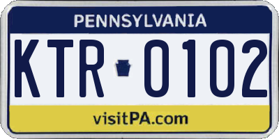 PA license plate KTR0102