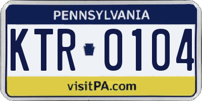 PA license plate KTR0104