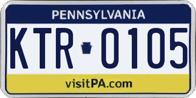 PA license plate KTR0105