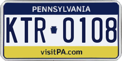 PA license plate KTR0108