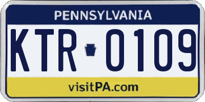 PA license plate KTR0109