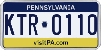 PA license plate KTR0110