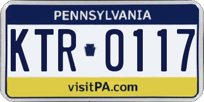 PA license plate KTR0117