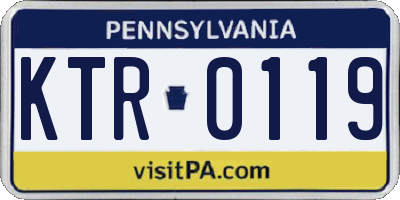 PA license plate KTR0119