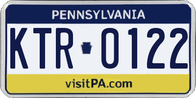 PA license plate KTR0122