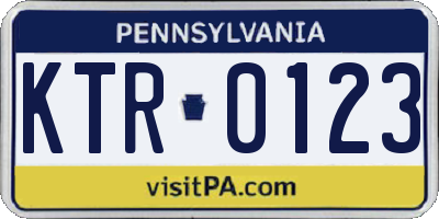 PA license plate KTR0123