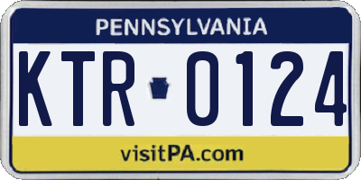 PA license plate KTR0124