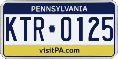 PA license plate KTR0125