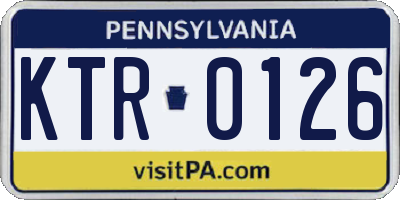 PA license plate KTR0126