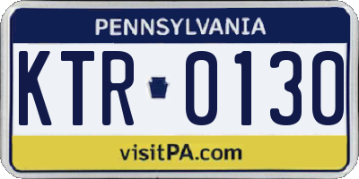 PA license plate KTR0130