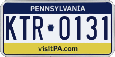 PA license plate KTR0131