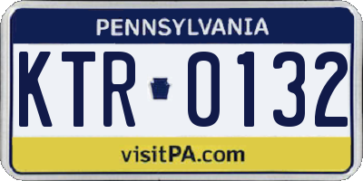 PA license plate KTR0132