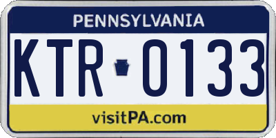 PA license plate KTR0133