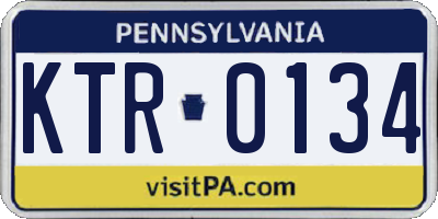 PA license plate KTR0134