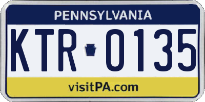 PA license plate KTR0135