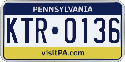 PA license plate KTR0136