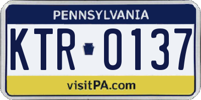 PA license plate KTR0137