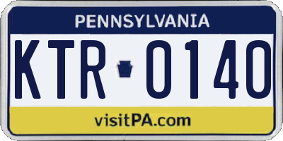PA license plate KTR0140