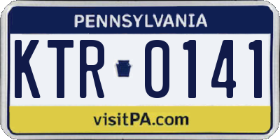 PA license plate KTR0141