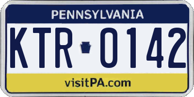 PA license plate KTR0142