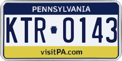 PA license plate KTR0143