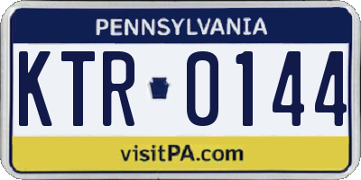 PA license plate KTR0144