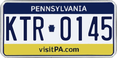 PA license plate KTR0145
